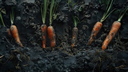 Canvas Print - Fresh Carrots From The Garden