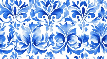 Sticker - Seamless blue pattern on a white background