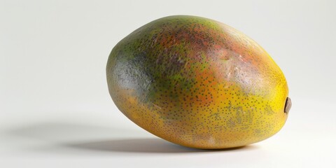 Canvas Print - A juicy ripe mango sitting on a clean white surface