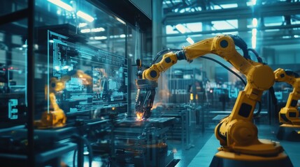 Industrial Robot Arm in Action