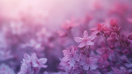 Canvas Print - Pink Flowers in a Soft Light