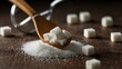 © Kasper - Spoon with sugar cubes representing high sugar intake.