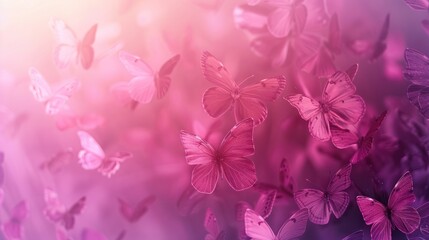 Wall Mural - Pink Butterflies in Flight