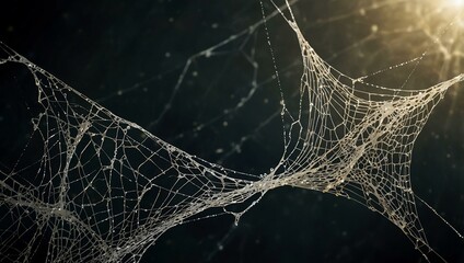 Torn spider webs disintegrating into abstract lines.