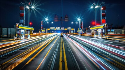 Wall Mural - Night Traffic Lights