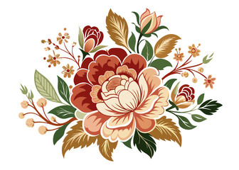 Sticker - Vintage floral vector art illustration