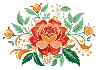 Canvas Print - Vintage floral vector art illustration