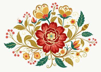 Poster - Vintage floral vector art illustration