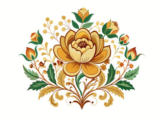 Canvas Print - Vintage floral vector art illustration