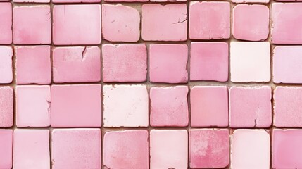 Wall Mural - Pink ceramic tiles