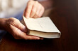 © peopleimages.com - Old person, hands and bible for spiritual worship, holy gospel and reading testament for inspiration. Christian, book and study scripture for understanding of God or Jesus Christ, church and prayer