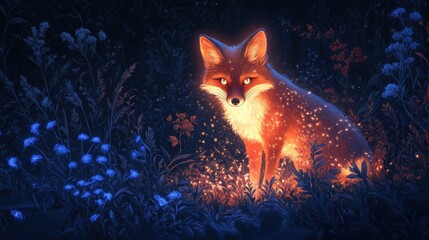 Enchanted Fox in a Mystical Forest Setting