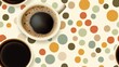 © NeuralNiche - Cup of coffee or tea with a seamless dotted background pattern