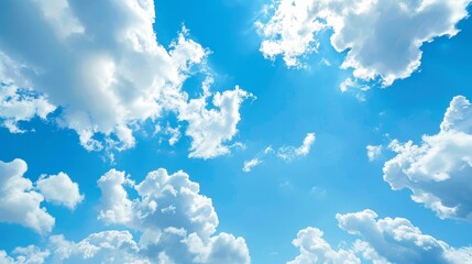Wall Mural - beautiful blue sky with white clouds