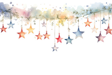 Wall Mural - PNG Garland star hanging illuminated backgrounds.