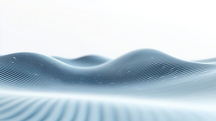 Poster - Abstract waves in soft blue tones, creating a serene and modern visual effect.