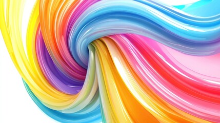 Poster - A vibrant swirl of colorful, glossy waves creating an abstract design.