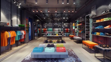 Wall Mural - Modern clothing store interior design