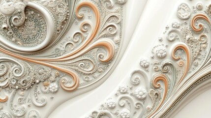 Wall Mural - intricate abstract design with swirling patterns and soft colors.