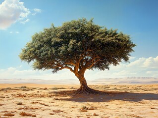 Sticker - Lonely Tree in the Desert - A Stunning Landscape