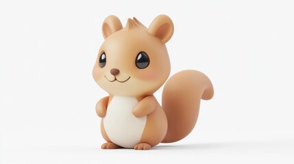 Canvas Print - A cute, stylized squirrel figurine with a friendly expression and soft colors.