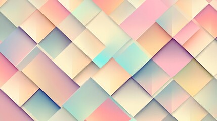 Sticker - Abstract background with pastel colored squares in a diagonal pattern.