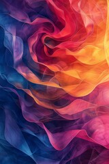 Poster - Abstract watercolor fractals with infinite patterns in vibrant colors background