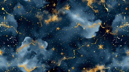 Wall Mural - watercolor night sky