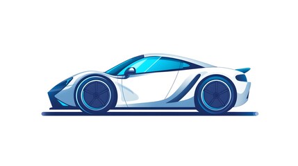 Wall Mural - Clean car icon with wheels