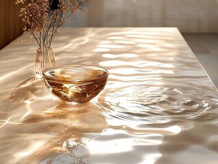 Wall Mural - Golden Ripples: A Still Life of Calm and Tranquility