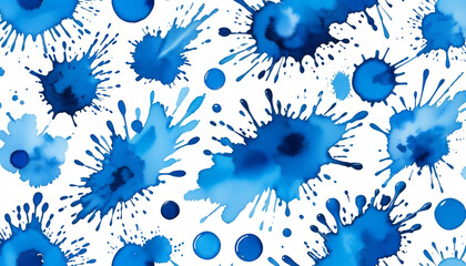 Wall Mural -  background splashes white blue drawn set watercolor paint splashes olated abstract hand blue abstract watercolor texture paper paint water colours white isolated art sky design colourful pattern