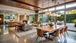 © Collection - Mid-century modern home interior featuring dining room and living area, mid-century modern, home interior
