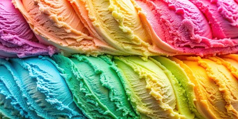 Macro texture swirl of colorful ice cream, sweet, dessert, frozen, treat, summer, delicious, scoop, summer, cold