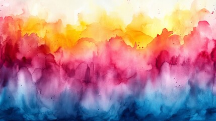 Canvas Print - Watercolor Abstract Background of  Vibrant Colors