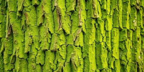 Wall Mural - Rough and textured green bark on a tree, nature, background, close-up, wood, forest, rough, outdoors, organic, tree bark