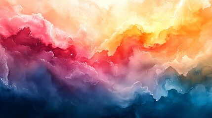 Wall Mural - Abstract Watercolor Painting of Clouds