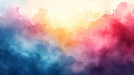 Canvas Print - Abstract Watercolor Background with Vibrant Colors