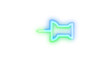 © Sohan Stock - Neon icon pin symbol blue green color transparent background