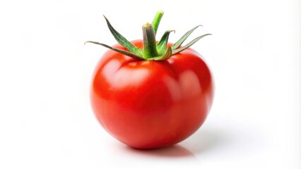 Fresh ripe red cherry tomato isolated on white background, tomato, vegetable, red, fresh, ripe, healthy, organic, fruit, green