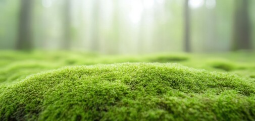 Wall Mural - a lush green field with a few trees in the background