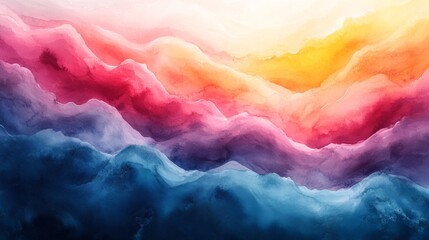 Canvas Print - Watercolor Abstract Landscape with Vibrant Hues