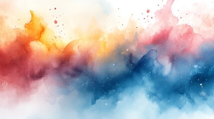 Poster - Abstract Watercolor Background with Warm and Cool Colors