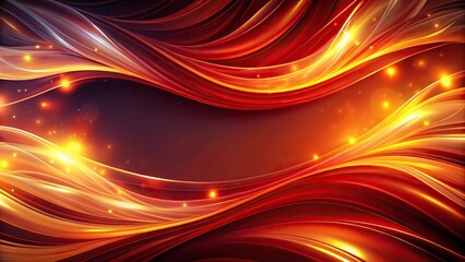 Wall Mural - abstract red and orange wavy shapes background
