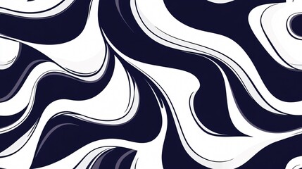 Canvas Print - Abstract Swirling Pattern with Navy Blue and White Tones.