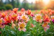 © Far - Tranquil landscape with blooming alstroemeria flowers