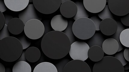 Canvas Print - Black and Grey Circles Abstract Background.