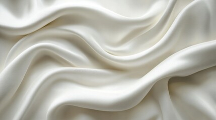 Wall Mural - A white fabric with a wave pattern