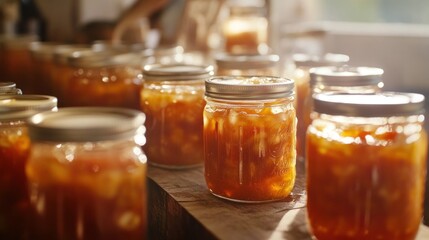 Wall Mural - Homemade Orange Marmalade Jars