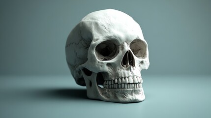 Sticker - A white skull is shown in a close up