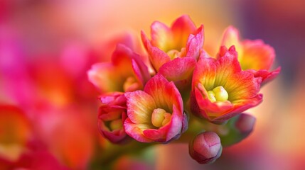 Sticker - Close Up of Red and Yellow Flowers with Soft Background